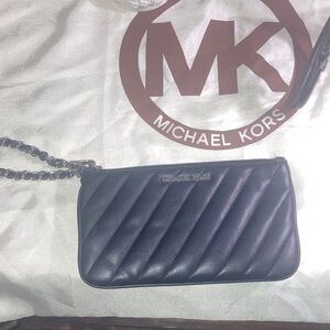 Michael Kors ROSE Medium Top Zip Chain Black Quilted Women's Bag